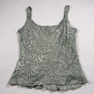 Alex Evenings Petite sleeveless top sage green‎ color lined beaded detailing